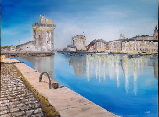 LES DEUX TOURS DU VIEUX PORT - VUE DES DEUXTOURS DEPUIS LE QUAI DU SQUARE VALIN, EN SOIREE